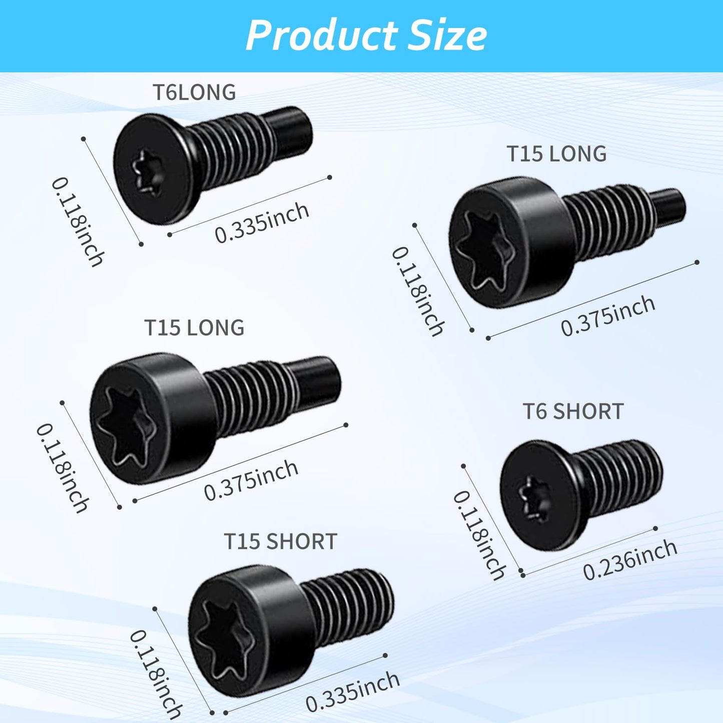 RingDoorbell Screws Replacement, Blue Double-Ended T6 T15 Screwdriver with 20Pcs/5Set Doorbell Security Screws for Camera Video Doorbell Replacement Kits Compatible with All R/ing Doorbells