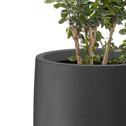 Kante 21.7" H Burnished Black Tall Planter, Large Outdoor Indoor Decorative Pot with Drainage Hole and Rubber Plug, Modern Round Taper Style for Home and Patio