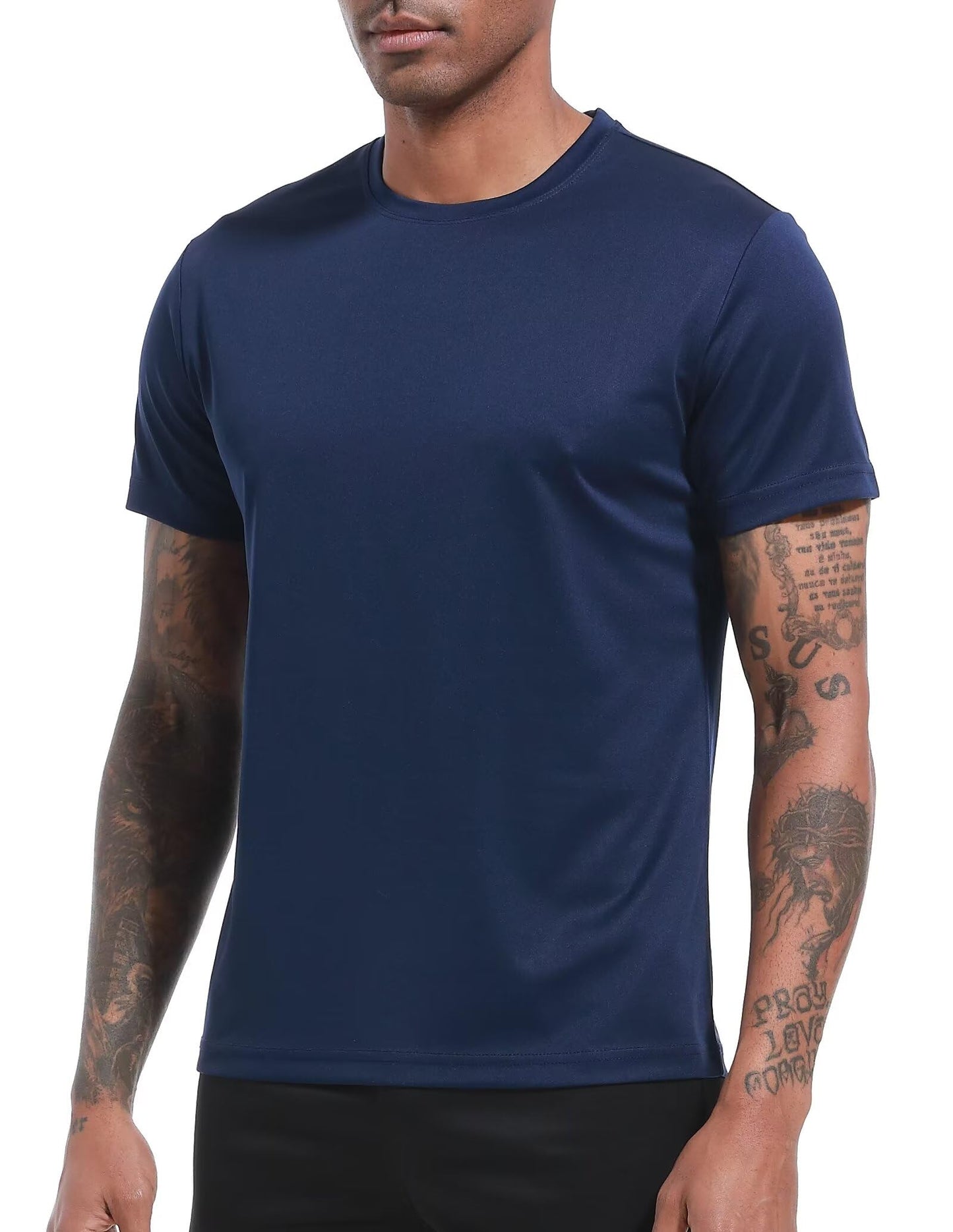 OYGSieg 6 Pack Workout Shirts for Men Short Sleeve Athletic Active Tops Quick Dry Crew Neck T Shirt for Running XL