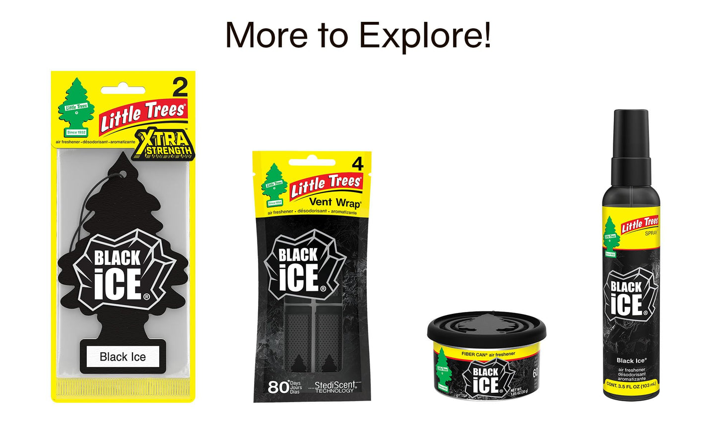 LITTLE TREES Air Fresheners Car Air Freshener. Hanging Tree Provides Long Lasting Scent for Auto or Home. Black Ice, 24 Air Fresheners