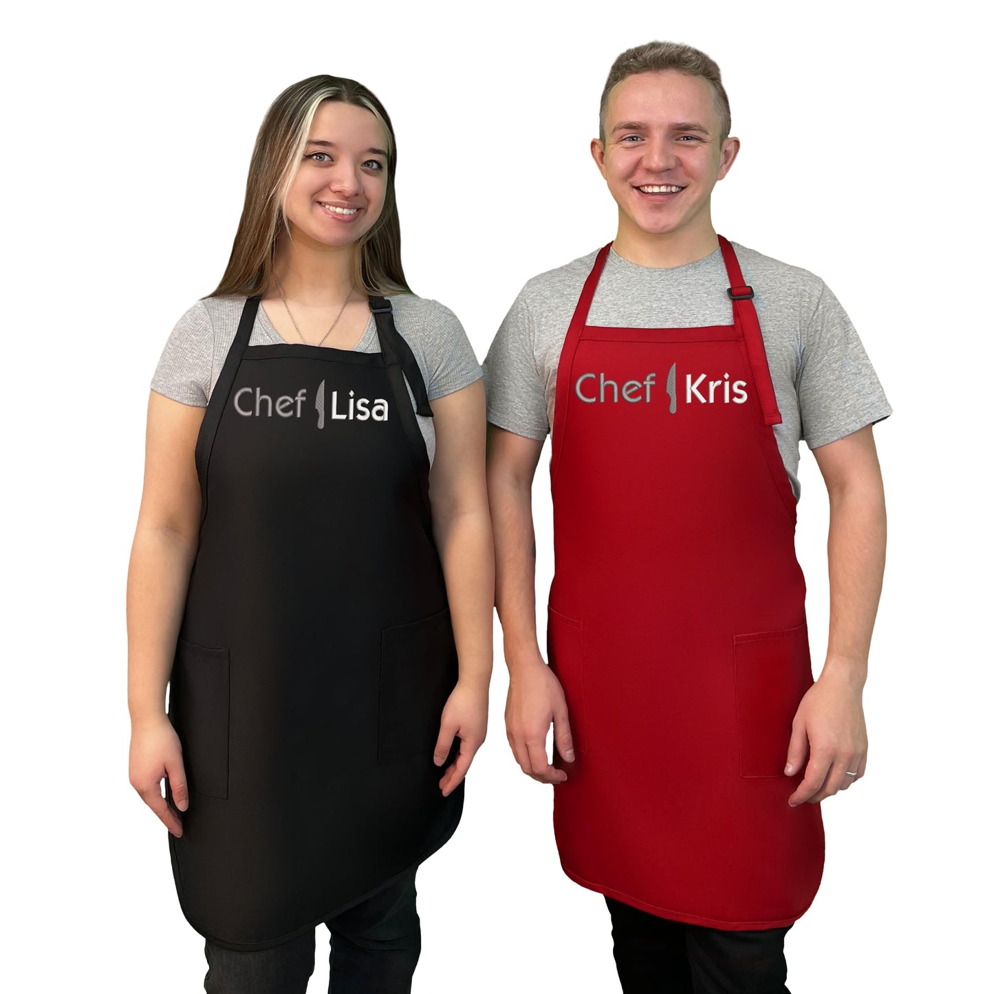 PLACE4PRINT Custom Chef Apron with Embroidered Name. Premium Quality Custom Aprons for Men and Women - Cooking, Baking, Grilling