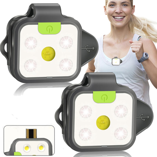 innofox Running Light, 2Pack Reflective Safety-Light for Runners, Rechargeable LED Light, Clip On Running Lights with Runners and Joggers for Camping, Hiking, Running, Outdoor Adventure (Black)
