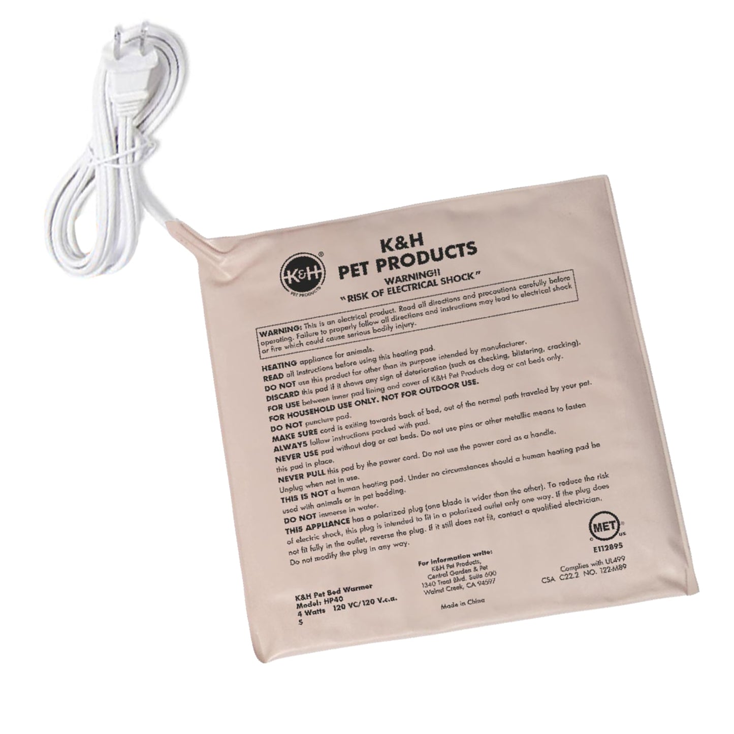 K&H Pet Products Pet Bed Warmer, Turn Any Pet Bed Into a Heated Cat or Dog Bed, Waterproof Indoor Heated Warming Pad Insert, Automatic Temperature, Safety Listed - Small 9 X 8.5in Tan