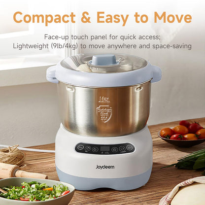 Joydeem Electric Dough Maker with Ferment Function, Microcomputer Timing, Face-up Touch Panel, 6.6Qt, 304 Stainless Steel, JD-HMJ7L