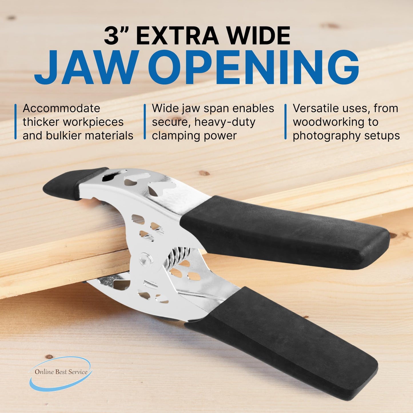 Online Best Service 12 Pack - 6" inch Spring Clamp Large Super Heavy Duty Spring Metal Black - 3 inch Jaw opening