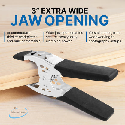 Online Best Service 12 Pack - 6" inch Spring Clamp Large Super Heavy Duty Spring Metal Black - 3 inch Jaw opening