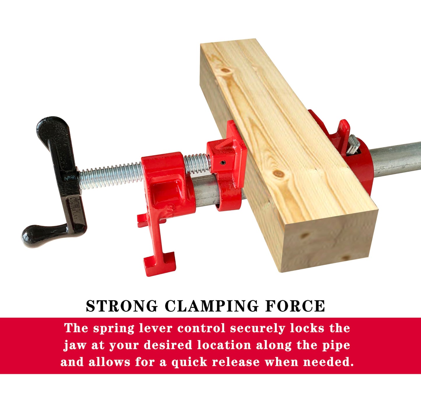 HimaPro 4-Pack 3/4 Inch H-Style Professional Pipe Clamp Set - Designed For Woodworking, Carpentry, Home Improvement, and DIY Jobs