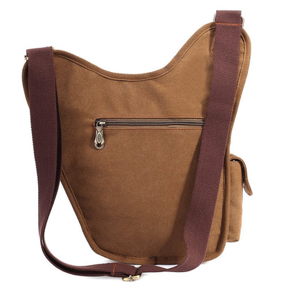 Mens Vintage Canvas Shoulder Bag Military Messenger Sling Bags Chest Leather Bag(SG255-Canvas Khaki)