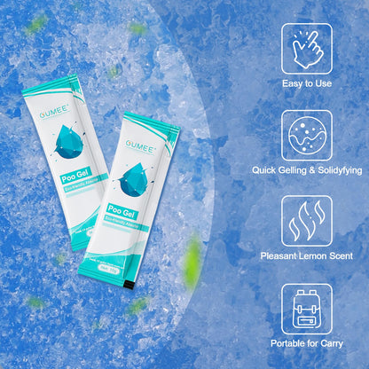 OUMEE 30 PACK Poo Gel for Portable Toilet, Camping Toilet Powder for Potty Bags, Eco Absorbent Gel, Portable Toilet Gel Packets for Outdoor Recreation Camping Supplies (30)