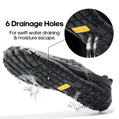 NORTIV 8 Mens Lightweight Barefoot Aqua Water Shoes for Outdoor Sports, Swim, Fishing, Hiking, Diving, Surf Walking, Black - 10 (TREKMAN-2)