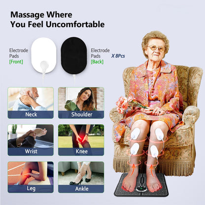 Phixnozar Transcutaneous Electronic Nerve Stimulator, EMS Foot Massager for Muscle Relaxation, LCD Display Screen,Back & Legs Massager