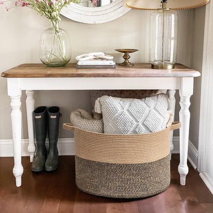 Goodpick Extra Large Wicker Storage Basket, 83L Woven Blanket Storage for Living Room, Round Baby Basket for Clothes, Big Laundry Hamper for Pillow, 21.7 x 13.8 inches