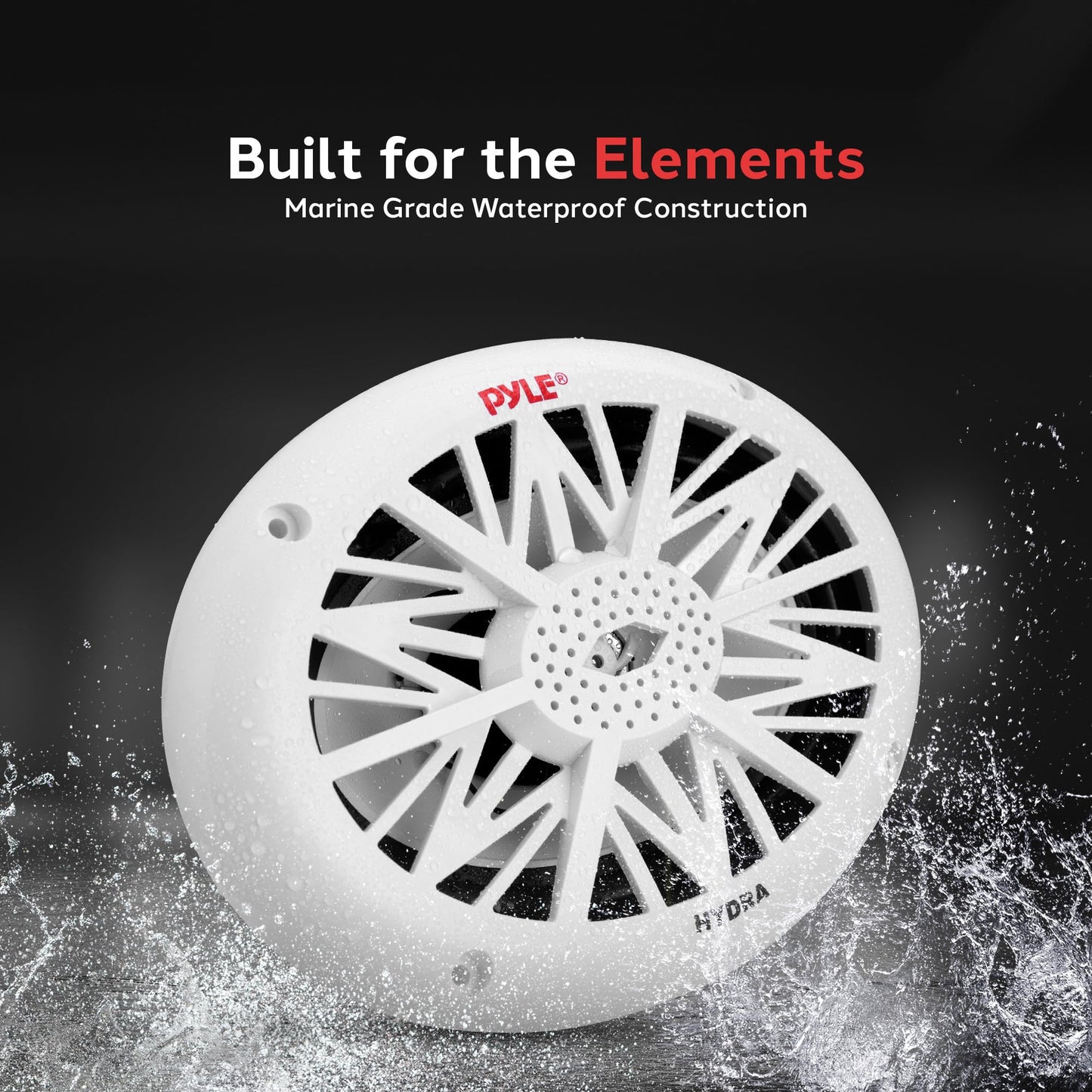 Pyle 6x9 Inch Dual Marine Speakers - 2 Way Waterproof and Weather Resistant Outdoor Audio Stereo Sound System with 260 Watt Power, Poly Carbon Cone and Cloth Surround - 1 Pair - PLMR692