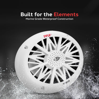 Pyle 6x9 Inch Dual Marine Speakers - 2 Way Waterproof and Weather Resistant Outdoor Audio Stereo Sound System with 260 Watt Power, Poly Carbon Cone and Cloth Surround - 1 Pair - PLMR692