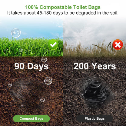 Portable Toilet Bags - LITFP 50 Count Biodegradable Waste, 8 Gallon Porta Potty, Thickened Compostable Camping Toilet Bags for Portable Potty Bucket Camping Adults Car Travel