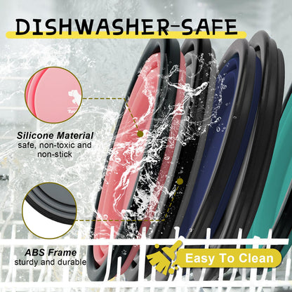 Rest-Eazzzy Large Collapsible Dog Bowls 1000 ml, 2-Pack Dog Portable Water Bowl for Dogs Cats Pet Foldable Feeding Watering Dish for Traveling Camping Walking with 2 Carabiners, BPA Free