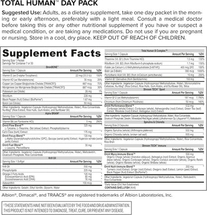 ONNIT Total Human Day and Night Vitamin Packs for Men and Women,Capsule, Adult Multivitamin, 30-Day Supply