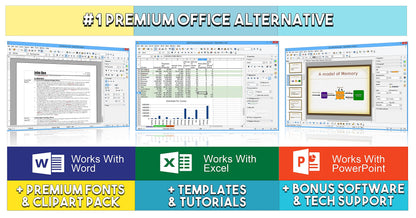 Office Suite 2025 Home & Student Premium | Open Word Processor, Spreadsheet, Presentation, Accounting, and Professional Software for Mac & Windows PC