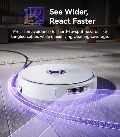 NARWAL Freo Z Ultra Robot Vacuum and Mop Combo, Dual RGB Cameras and Chips, AI Avoidance, 12000Pa Suction, Real-Time Decisions, Adaptive Hot-Water Self Wash & Self Emptying, Pet Hair, Quiet, White