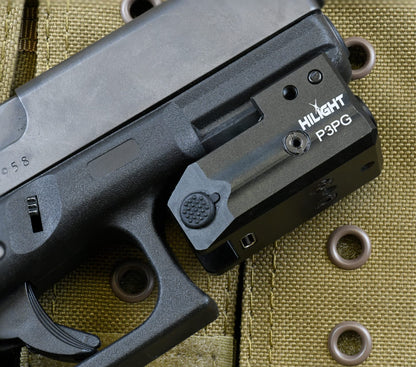 HiLight - Tactical P3PG - 500 Lumens Strobe Flashlight & Dual (Purple, Green) Laser w/Aircraft Grade Aluminum & Rechargeable USB Battery - Extension Rail Mount Light & Dual Laser Class of IIIA, <5mW