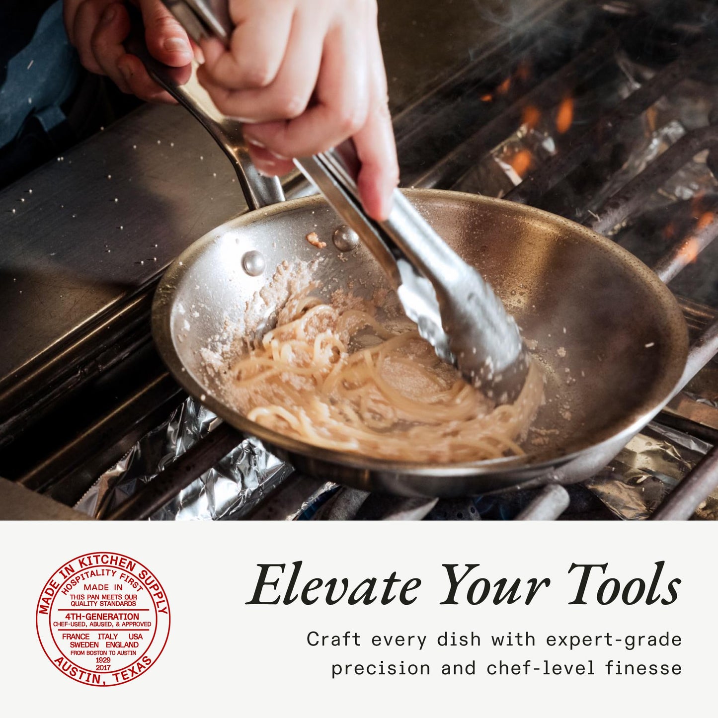 Made In Cookware - 10-Inch Stainless Steel Frying Pan - 5 Ply Stainless Clad - Professional Cookware - Crafted in Italy - Induction Compatible