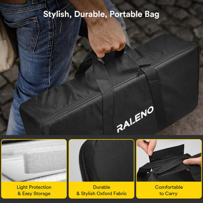 RALENO 13" LED Video Light, 2-Pack Bi Color Photography Lighting Kit with 75" Stand & Phone Clip, CRI 95+ Studio Lights with 8000mAh Built-in Battery for TikTok/YouTube/Live Streaming/Videography