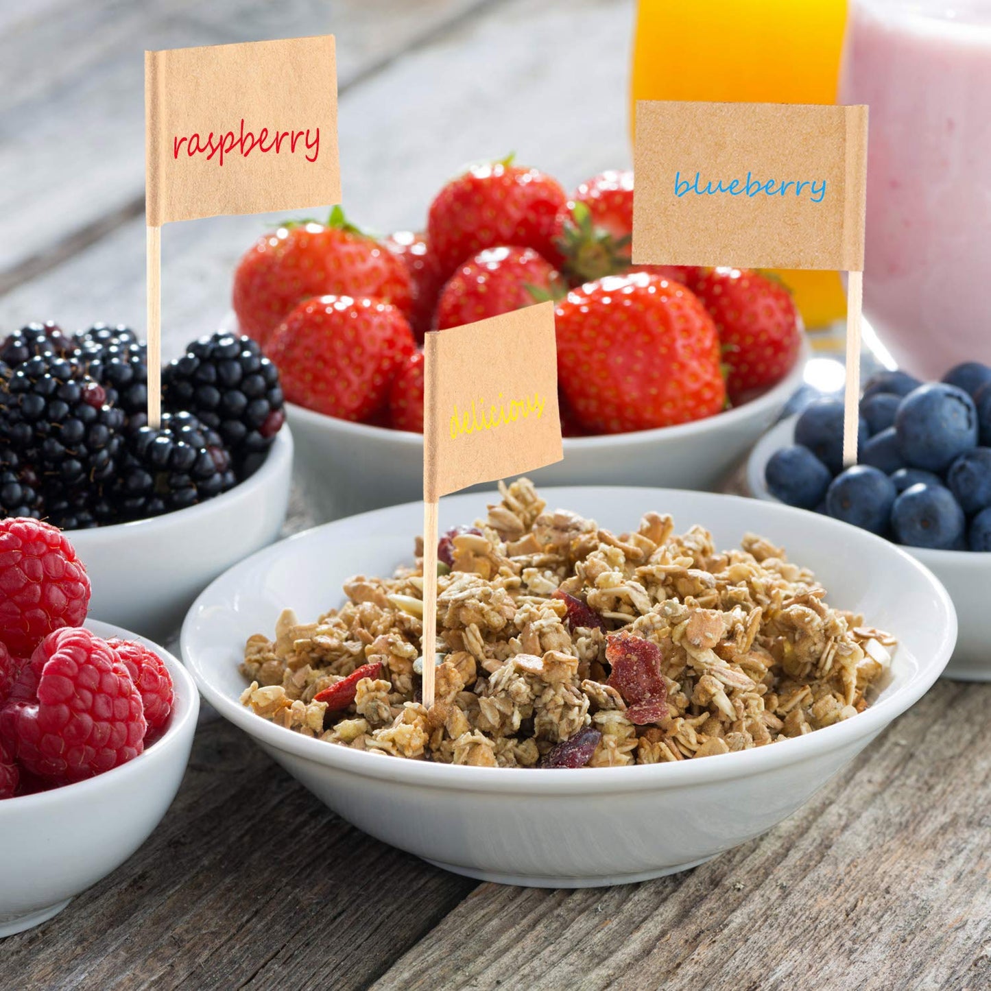 Pangda 100 Pieces Blank Toothpick Flags Cheese Markers Food Labels for Party Buffet Cheese Labels for Charcuterie Board Food Board Accessories Flag Toothpicks for Appetizers