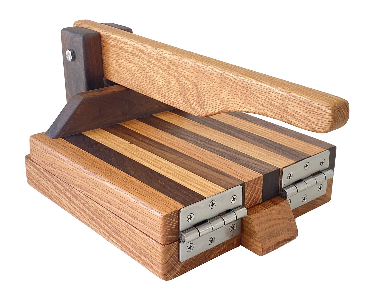 8 Inch Oak & Walnut Tortilla Press – Handmade Hardwood Tortilla Maker by Central Coast Woodworks