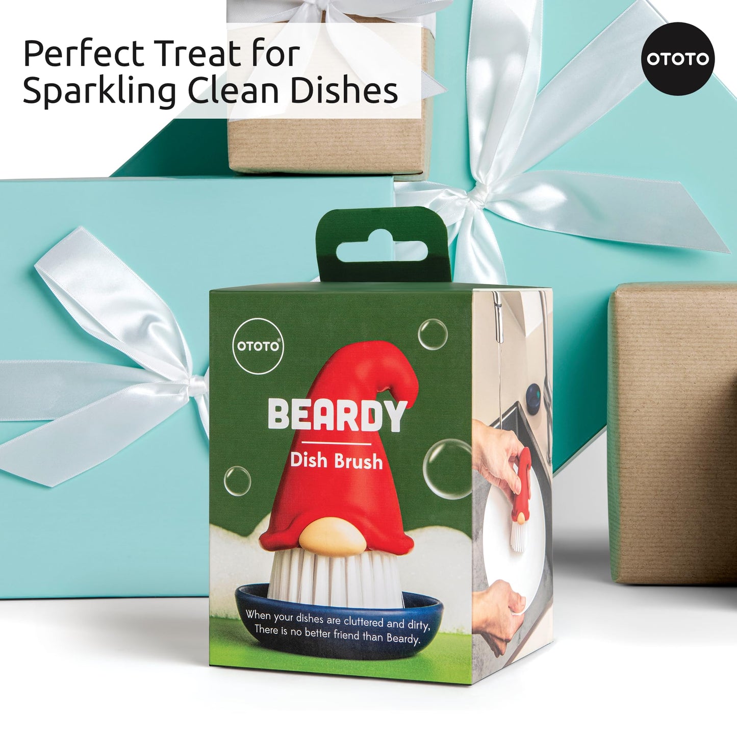 New! Beardy Gnome Dish Brush by Ototo - Dish Scrub Brush, Gnomes, Quirky Gifts, Dish Brush, Cute Kitchen Accessories, Funny Kitchen Gadgets, Vegetable Brush, Cute and Useful Gifts for Women