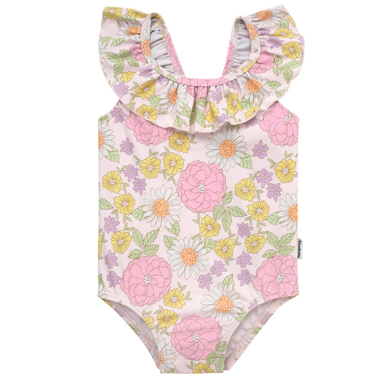 Gerber Girls' Standard One-Piece Swimsuit, Retro Floral