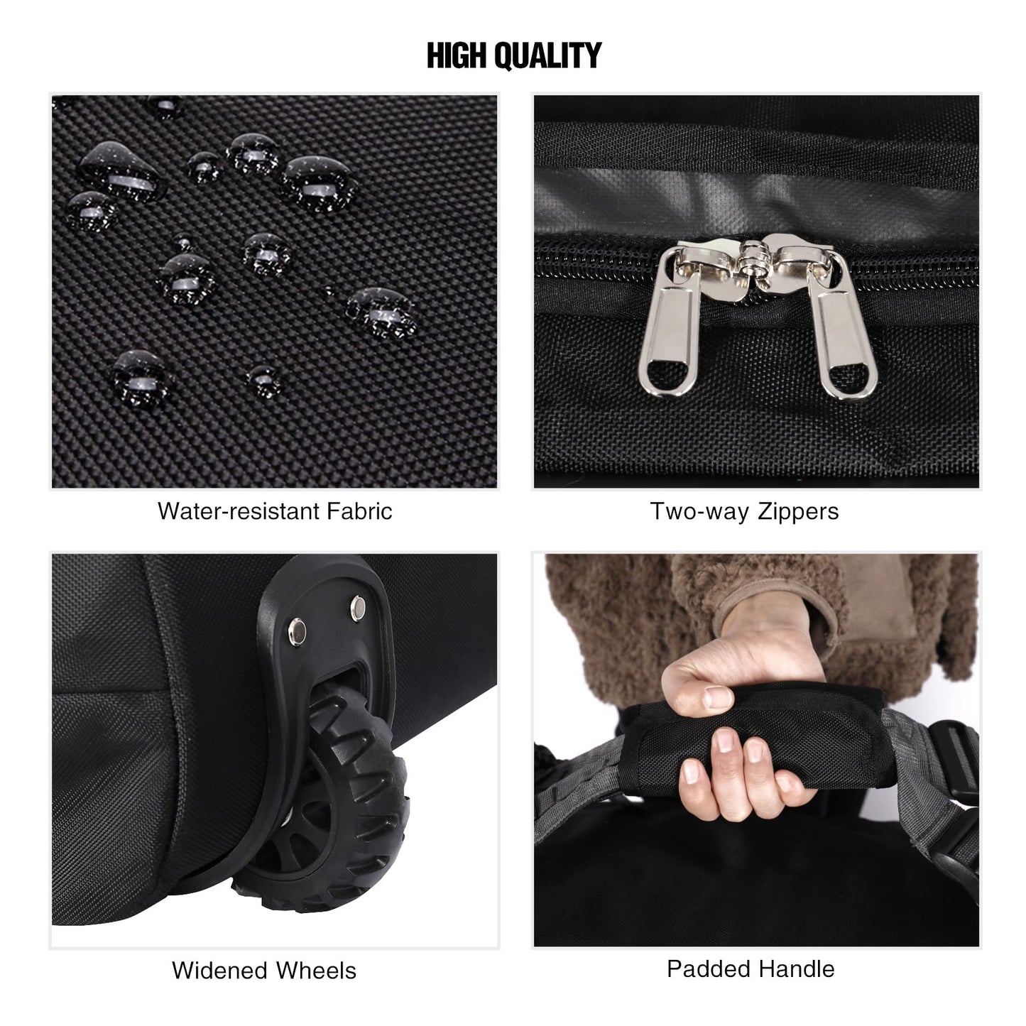 REDCAMP Foldable Duffle Bag with Wheels, 140l Black