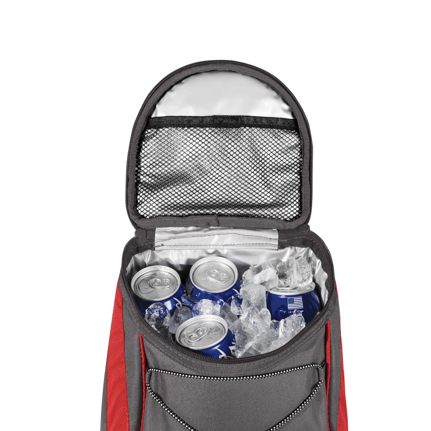 PICNIC TIME Disney Mickey Mouse Backpack Cooler, Insulated Leakproof Soft Cooler Backpack, Waterproof Beach Lunch Bag, Portable Hiking Backpack Ice Chest, Picnic & Travel Bag (Red with Gray Accents)