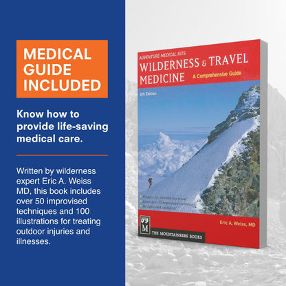 Adventure Medical Kits Mountain Series Medical Kit - Hiker - Emergency Medical First Aid Kit - For 2 People for 2 Days - Comes with a Trauma Pad, Medicine, Guide Book & More