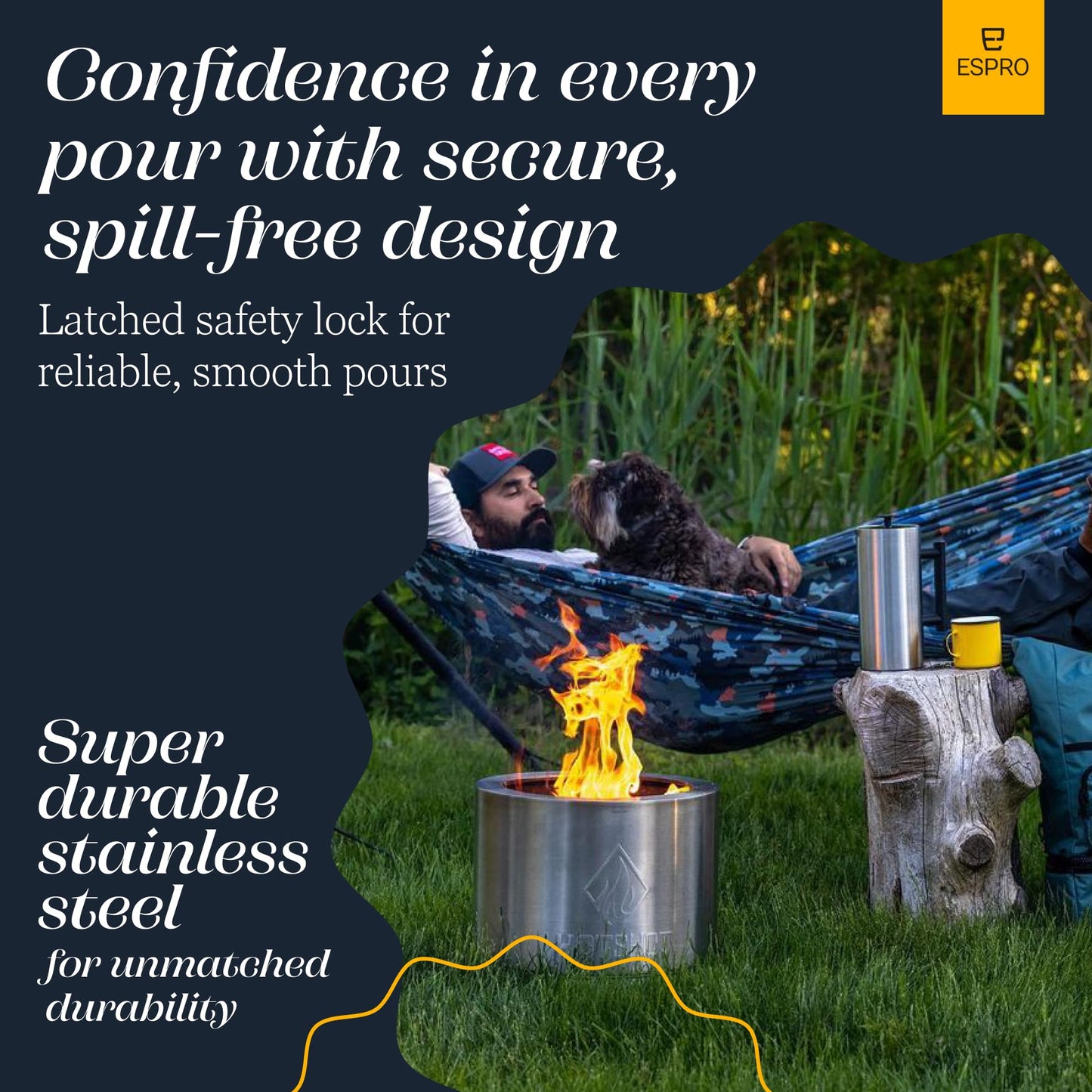 ESPRO P6 32 Ounces French Press Coffee Maker, Double Walled Stainless Steel Insulated, Brushed Stainless Steel