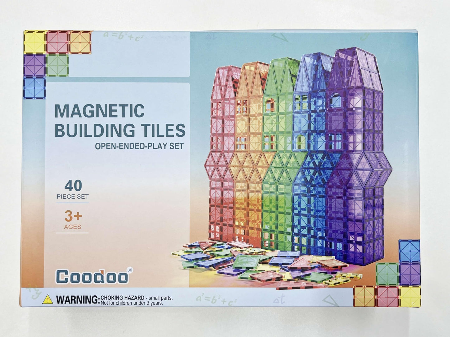 Magnetic Tiles Kids Toys STEM Magnet Toy for Toddler Magnetic Blocks Building Preschool Learning Sensory Montessori Toys for 3+ Year Old Boys and Girls, Safe Creativity Toddler Kids Toy 40PCS