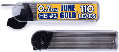 June Gold 8 Pack 0.7 mm HB #2 Mechanical Pencils, Extra Long Spin Eraser, 2 Lead Dispensers/w 220 Refills & 8 Refill Erasers, Break Resistant Lead, Soft Non-Slip Grip