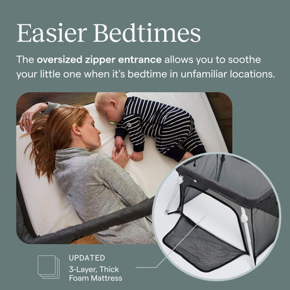 Guava Family Travel Crib includes Lightweight Backpack Design | Certified Baby Safe Portable Crib | Folding Play Yard, Comfy Mattress for Babies, Toddlers | Compact Baby Travel Bed