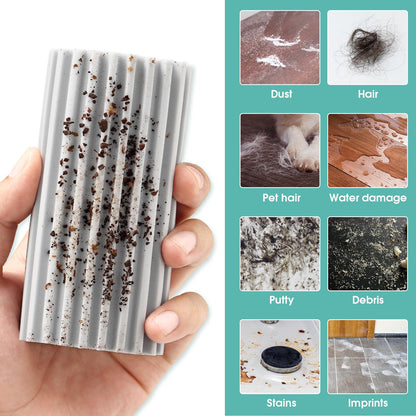 4 Pack Damp Dusting Sponge Duster, Grey Dust Cleaning Sponge, Reusable Household Cleaning Sponge Tool for Blinds, floorboards, Fan Blades, Vents, Glass, Railings, Mirrors