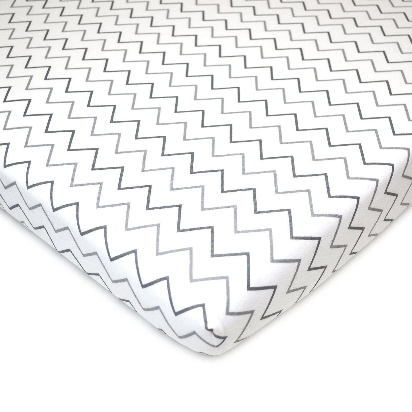 American Baby Company 3 Pack 100% Natural Cotton Fitted Mini Crib Sheets 38" x 24" - Soft & Breathable Small Nesting Portable Sheets, Fits Pack N Play Mattresses, Gray Star/Zigzag, for Boys & Girls