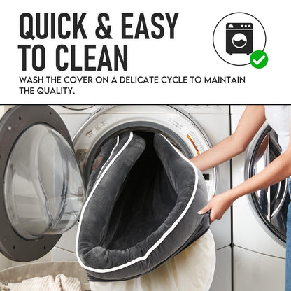 OhGeni Orthopedic Dog Couch Pet Sofa Large Sized Cat Beds with Comfort Foam Support, Soft Comfortable Fabric, Machine Washable Waterproof Removable Cover, 35-Inch (Gray)