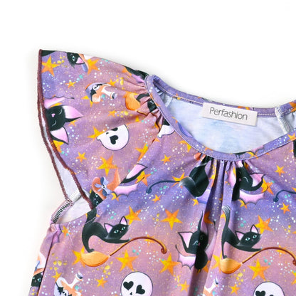 Perfashion Girls Halloween Nightgown Soft Sleep Shirt Bats Pajama Gowns for Kid 12 13 Years Tie-dye Sleep Shirts