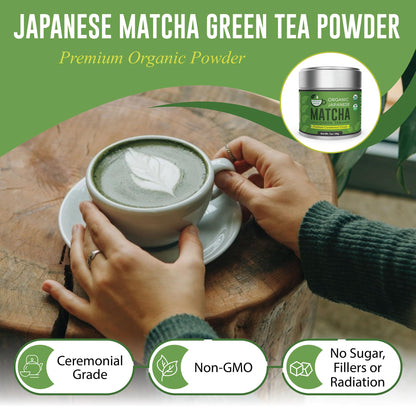 Kyoto Dew Matcha – Organic Premium Ceremonial Grade Japanese Matcha Green Tea Powder – No Fillers, Zero Sugar – USDA & JAS Certified, 30g (1oz) Tin