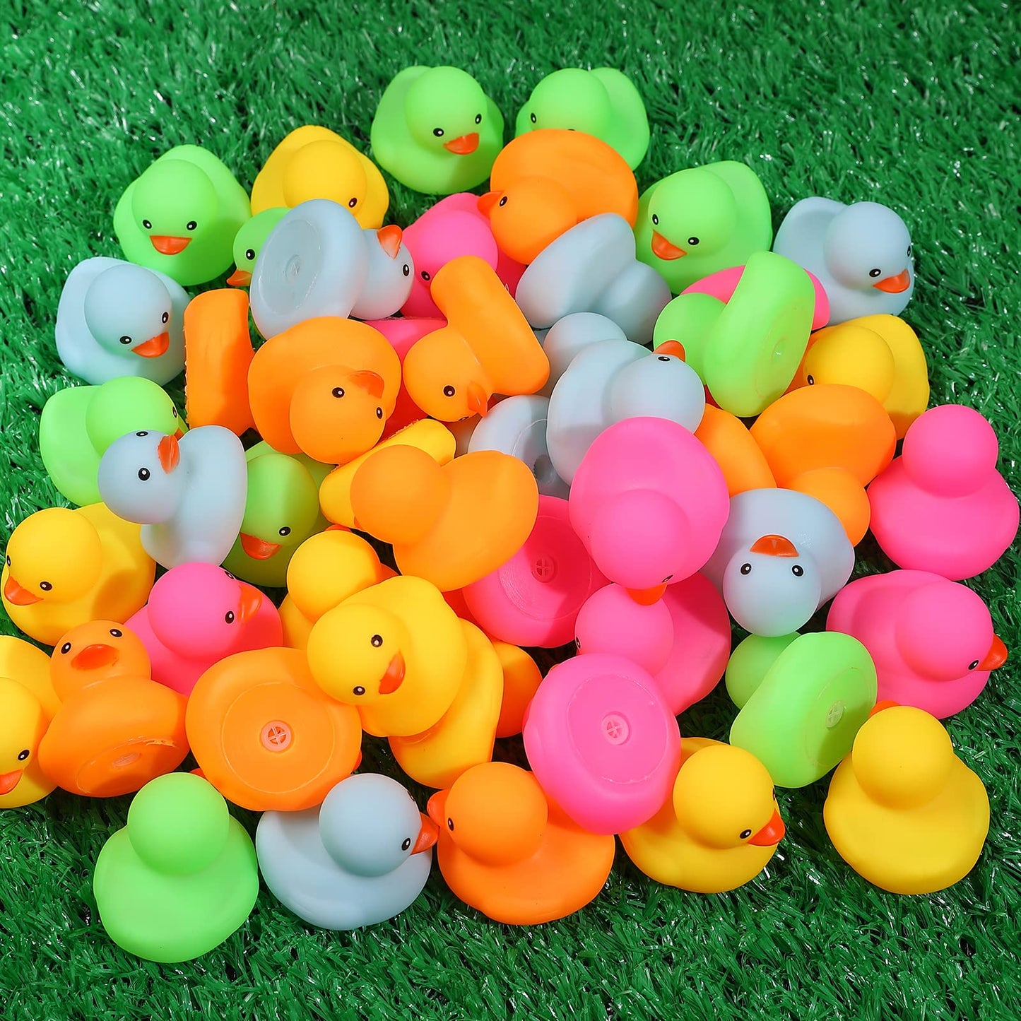50 Pack Multicolor Mini Rubber Duck Bath Toy Colored Little Ducks