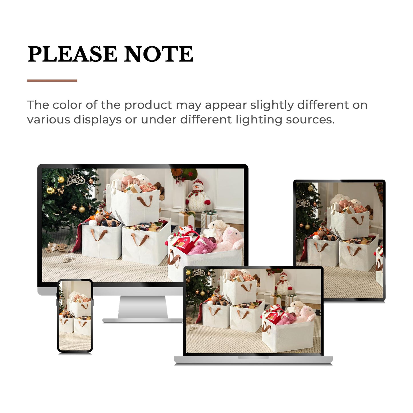 GRANNY SAYS Closet Storage Baskets, Collapsible Fabric Storage Bins with Metal Frame, Clothes Organizer Bins, Extra Large Baskets for Shelves, Ivory, 4-Pack