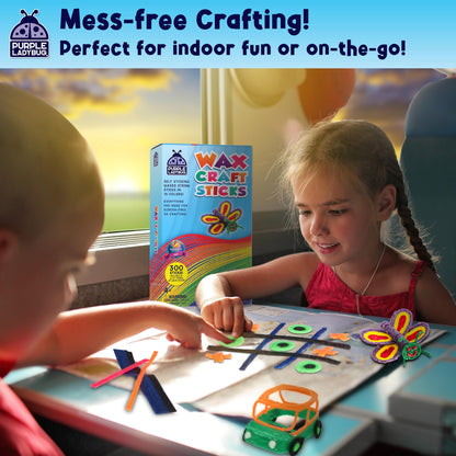 PURPLE LADYBUG Bendable Wax Craft Sticks for Kids - 15 Colors, 6&12 Inches, 150 Each - Kids Camping Essentials, Summer, Road Trip Activities, Travel Toys for Toddlers in Car, Airplane & Restaurant