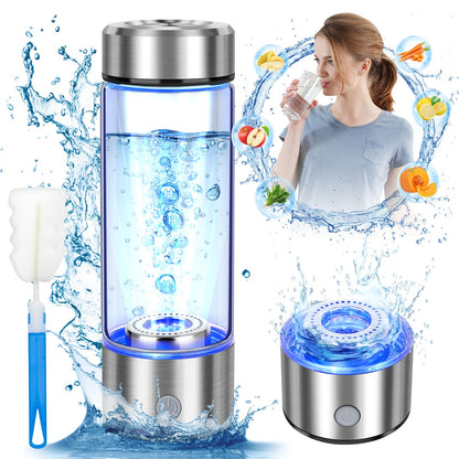 2025 Upgrade Hydrogen Water Bottle, Hydrogen Water Generator with Advanced SPE PEM Technology, 420ml(14OZ) Hydro Water Machine, Portable Water Ionizer for Office, Travel, Fitness & Everyday Hydration