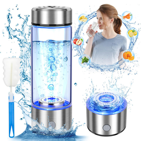 2025 Upgrade Hydrogen Water Bottle, Hydrogen Water Generator with Advanced SPE PEM Technology, 420ml(14OZ) Hydro Water Machine, Portable Water Ionizer for Office, Travel, Fitness & Everyday Hydration