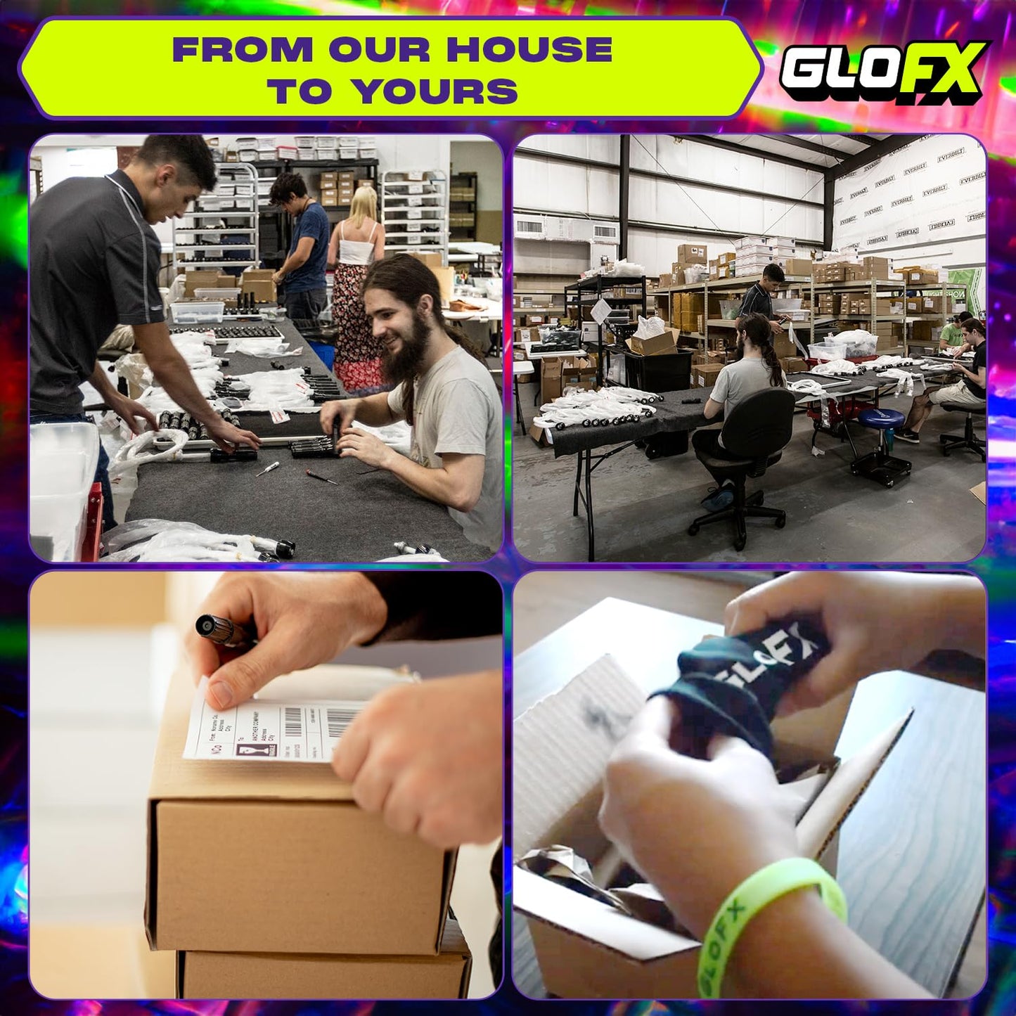 GloFX Blue Mirror Diffraction Glasses | Round Metal Frame with 3D Prism Effect