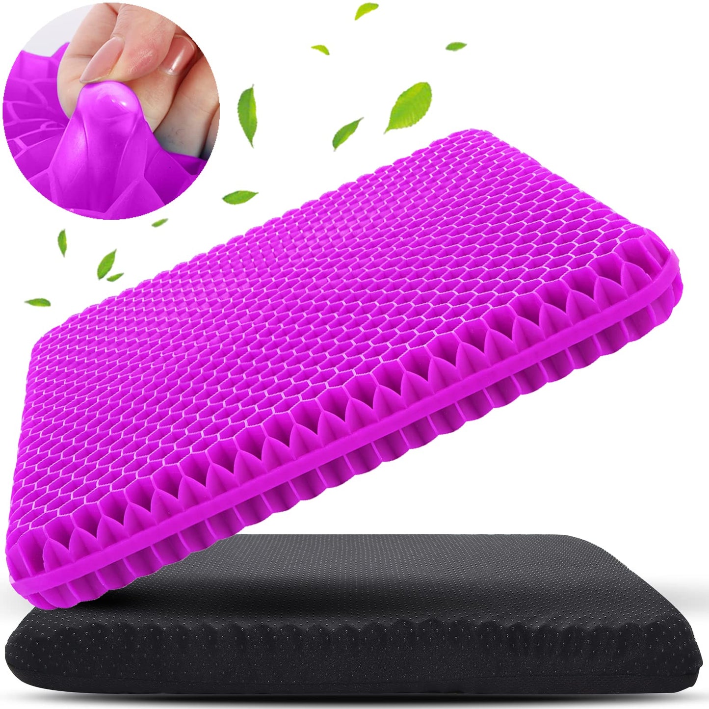 KYSMOTIC Gel Seat Cushion for Long Sitting (Super Large & Thick), Soft & Breathable, Gel Cushion for Wheelchair, Gel Chair Cushion for Hip Pain, Gel Seat Cushion for Office Chair