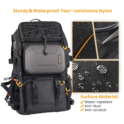 TARION Large Waterproof Camera Backpack - 2 in 1 Professional Camera Bags for Photographers with 15.6" Laptop Compartment & Raincover & Tripod Holder (PB01)